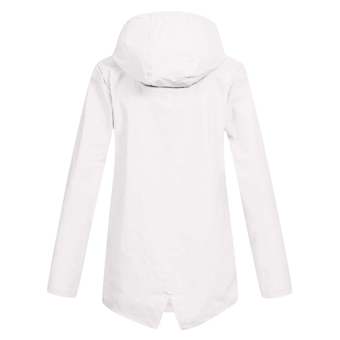 Hooded Raincoat for Women - Zip-Up - Image 6