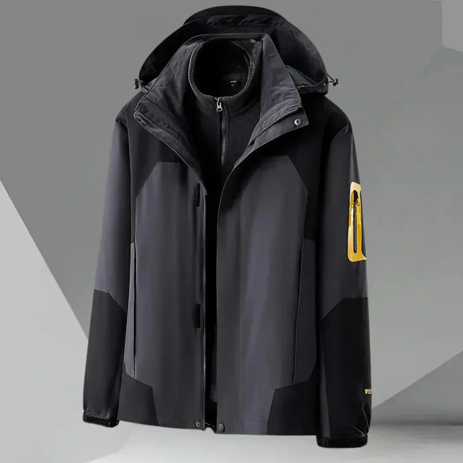 Hooded Color Block Jacket for Men - Long Sleeve - Image 1