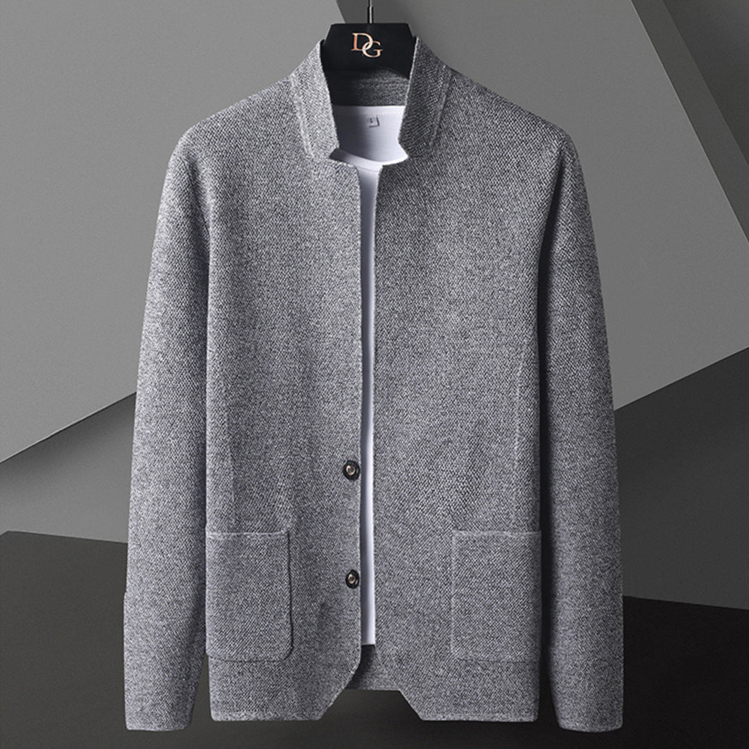 Casual Button-Down Jacket for Men - Mandarin Collar - Image 1