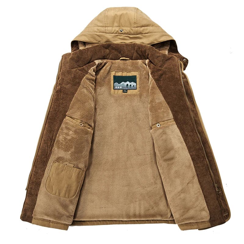 Hooded Parka Jacket for Men - Button Front - Image 5