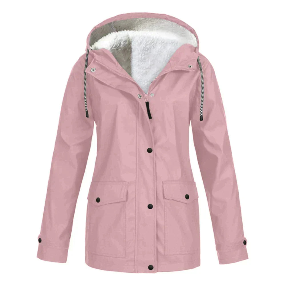 Hooded A-Line Coat for Women - Long Sleeve - Image 10