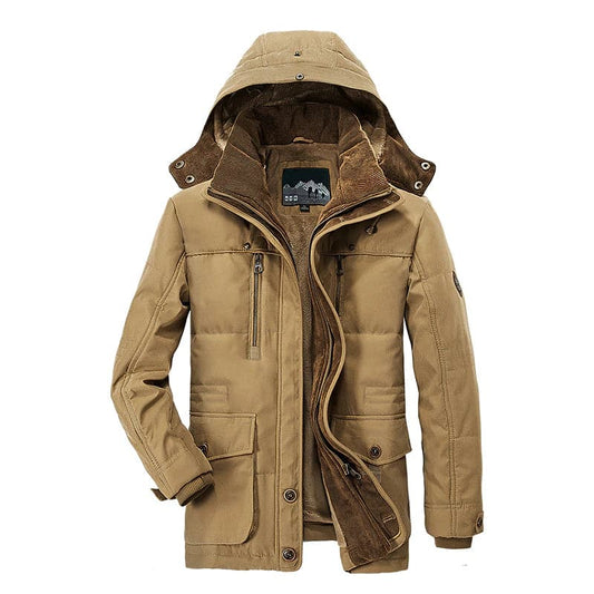 Hooded Parka Jacket for Men - Button Front - Image 1