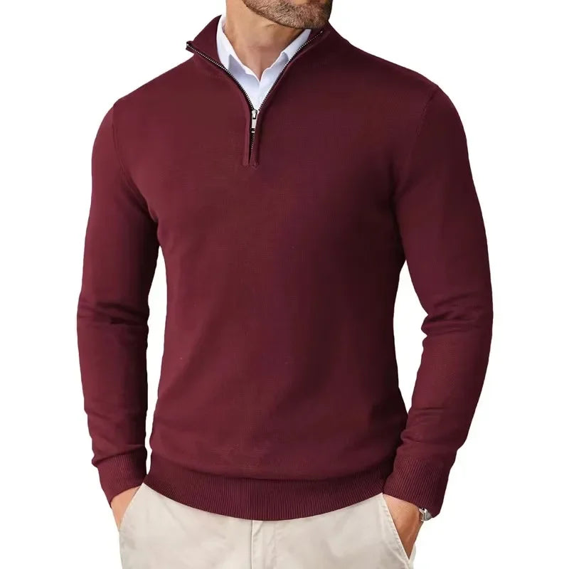Quarter-Zip Sweater for Men - Long Sleeve - Image 4