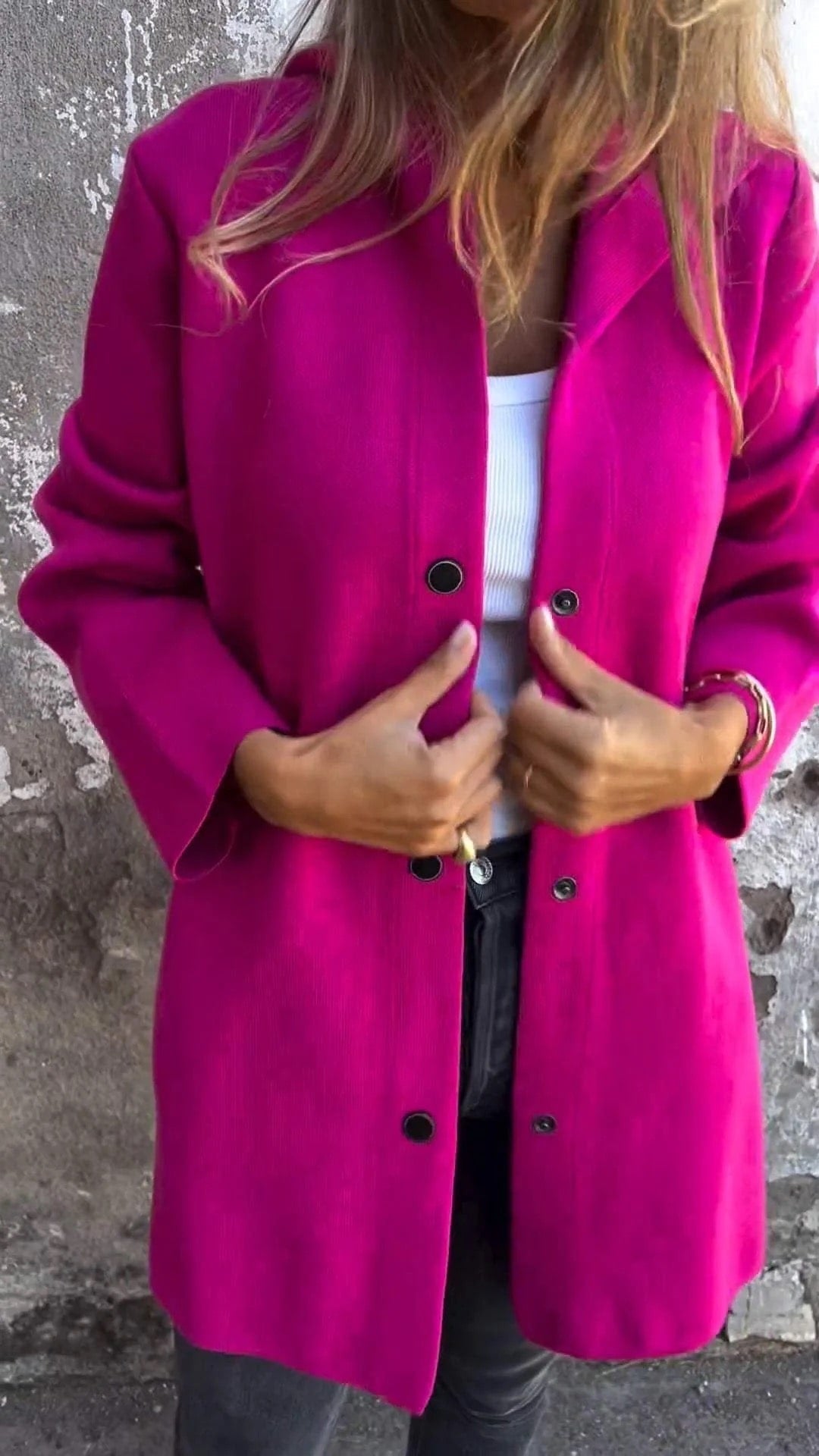 Hooded Coat for Women - Button Front - Image 4