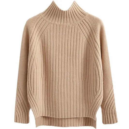 Ribbed Turtleneck Sweater for Women - Long Sleeve - Image 1