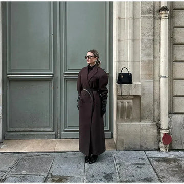Oversized Long Coat for Women - Double-Breasted – BerryMere