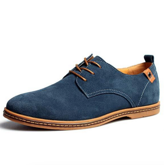 Oxford Dress Shoes for Men - Lace-up Round Toe - Contrast Sole Edge Pull Tab - Image 1