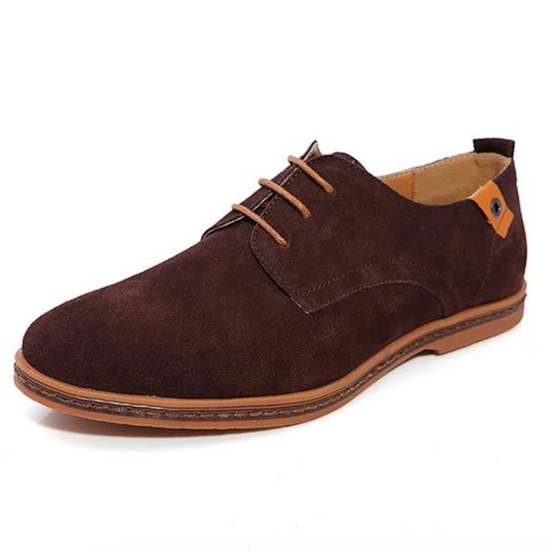 Oxford Dress Shoes for Men - Lace-up Round Toe - Contrast Sole Edge Pull Tab - Image 2