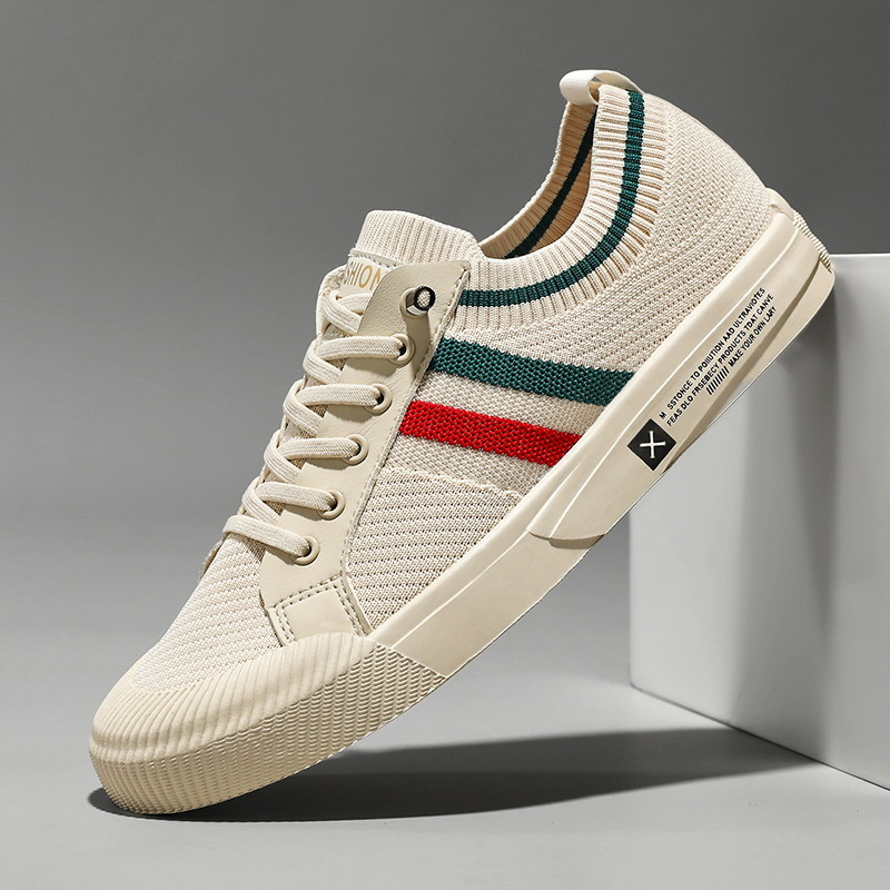 Casual Lace-up Sneakers for men - Striped Detail Low Top - Image 1