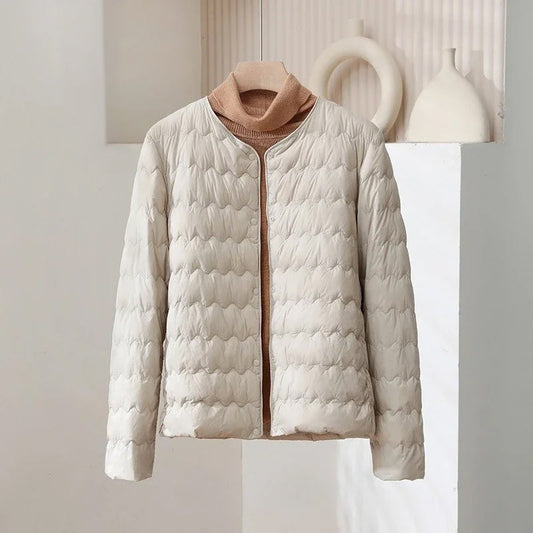 Puffer Jacket for Women - Button Front - Image 1