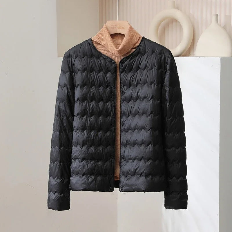 Puffer Jacket for Women - Button Front - Image 2