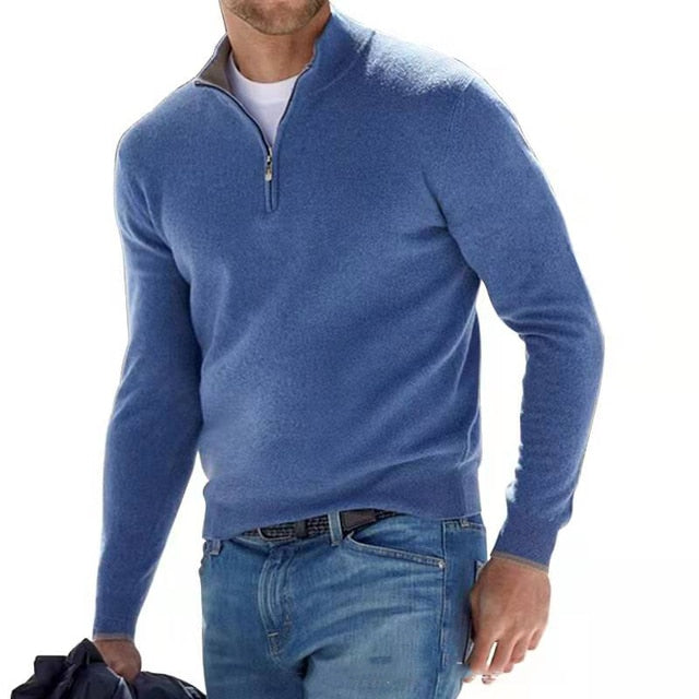 Quarter Zip Sweater for Men - Long Sleeve - Image 1