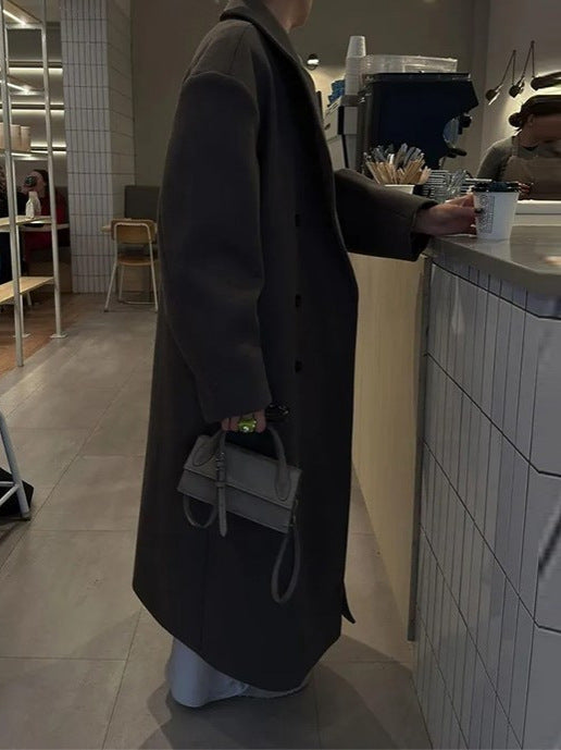 Oversized Long Coat for Women - Double-Breasted - Image 2