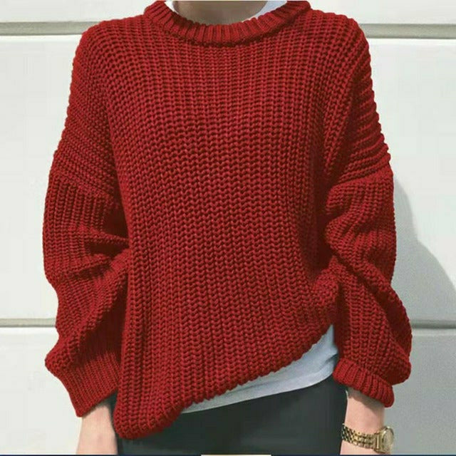 Knit Pullover Sweater for Women - Oversized - Image 2