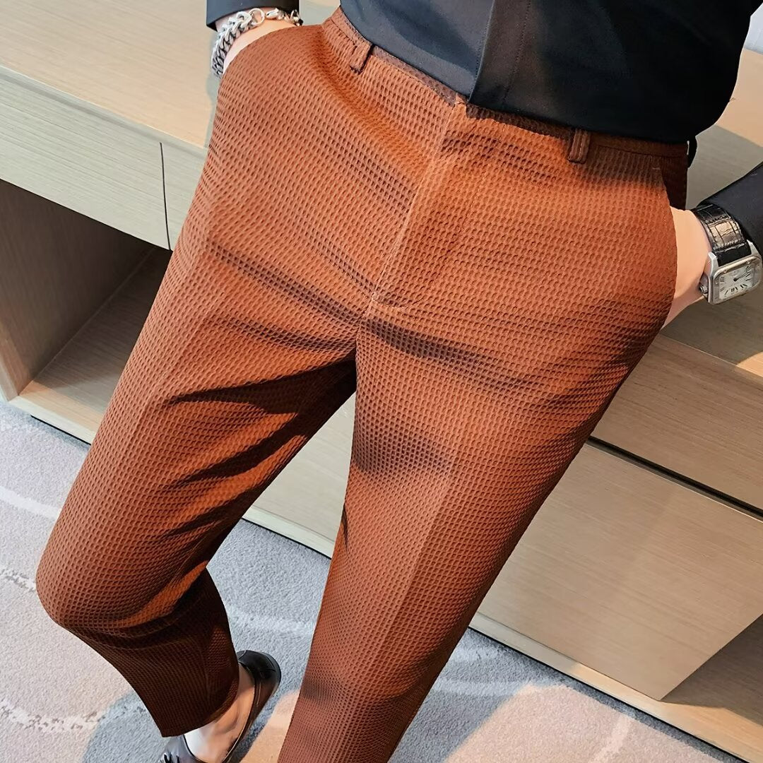 Slim Fit Dress Pants for men - Textured - Flat Front Straight Leg - Image 3