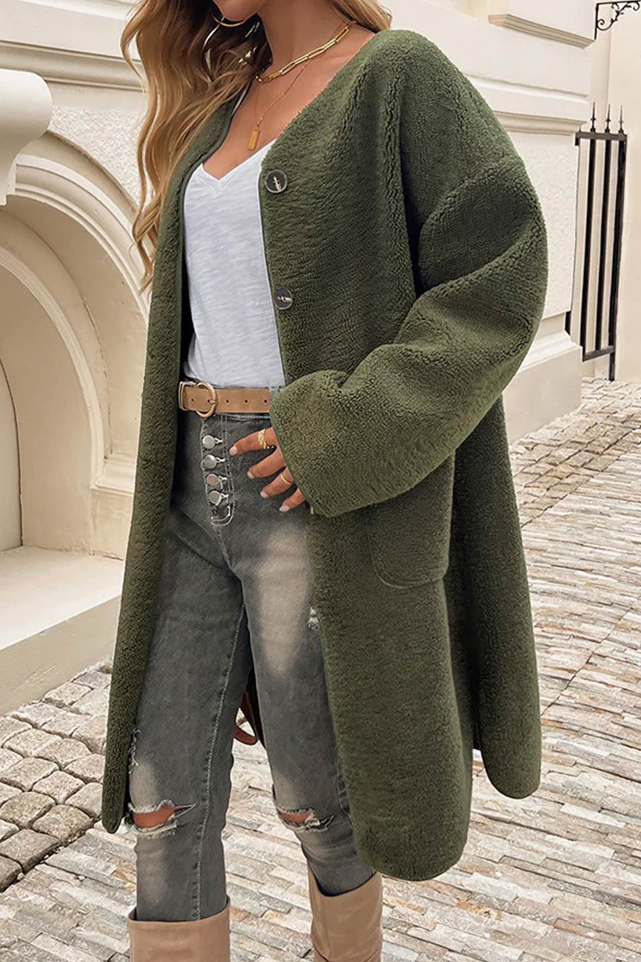 Long Cardigan for Women - Button Front - Image 8