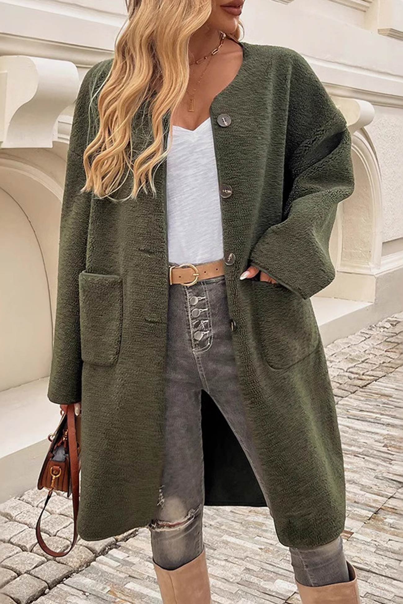Long Cardigan for Women - Button Front - Image 4