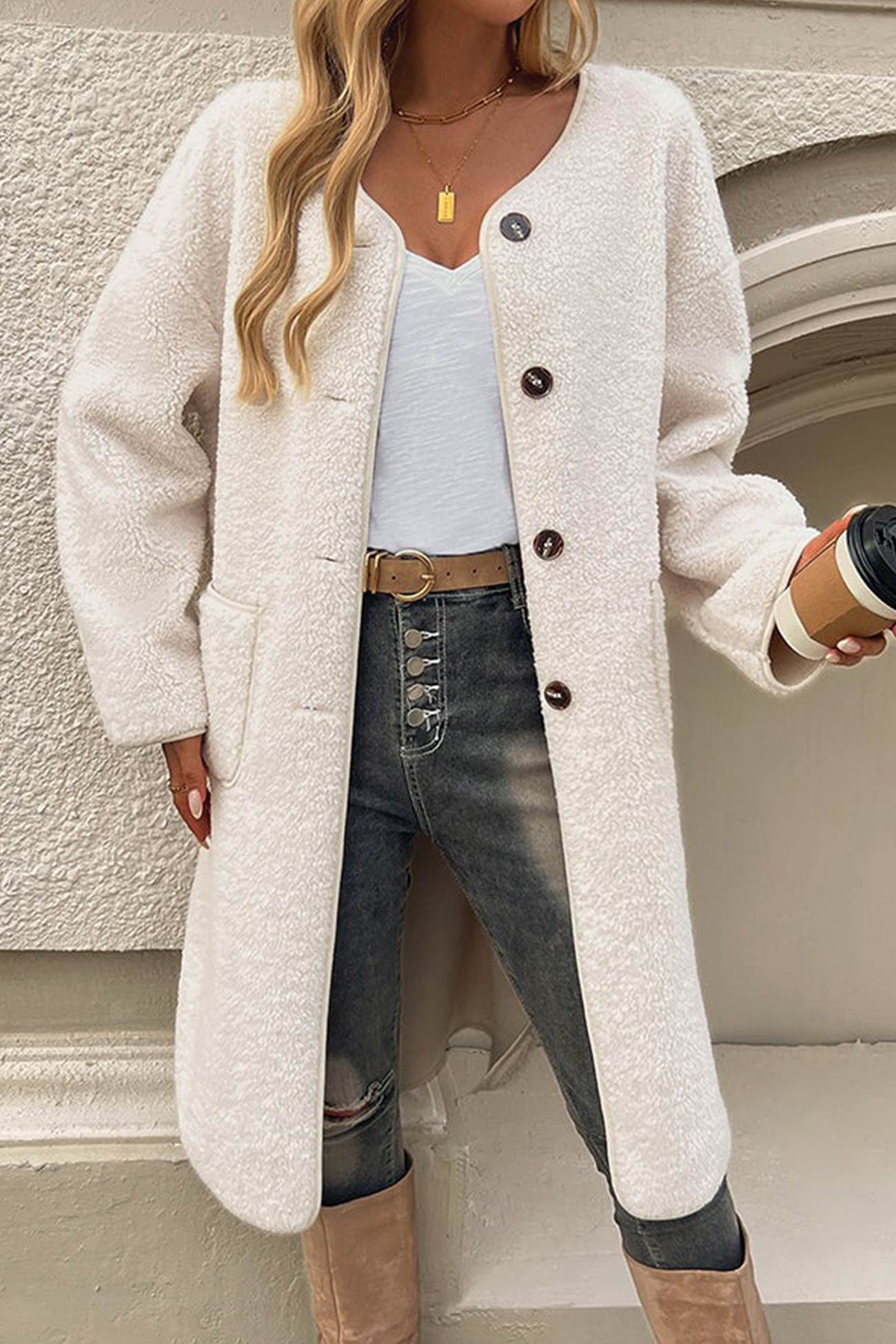 Long Cardigan for Women - Button Front - Image 3