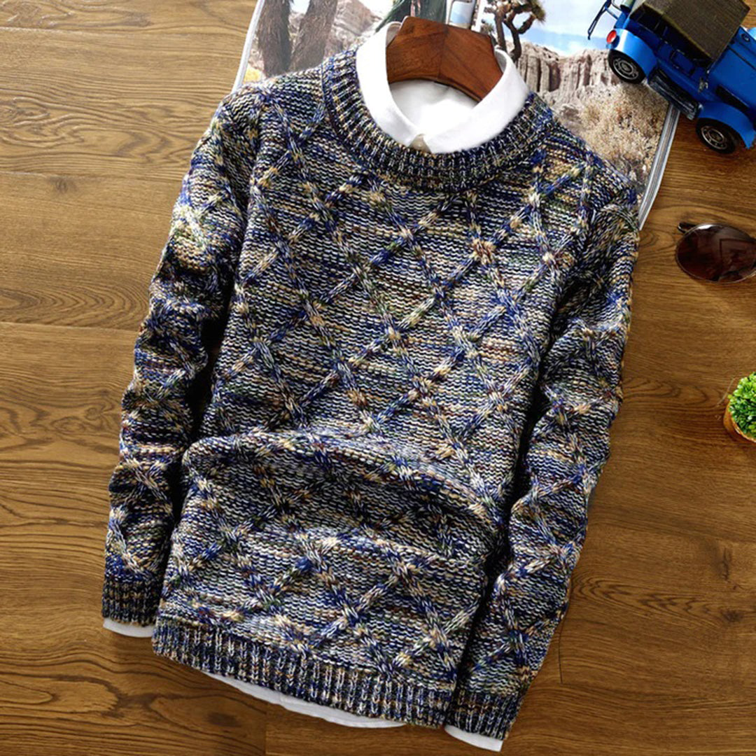 Knit Crew Neck Sweater for Men - Long Sleeve - Image 2