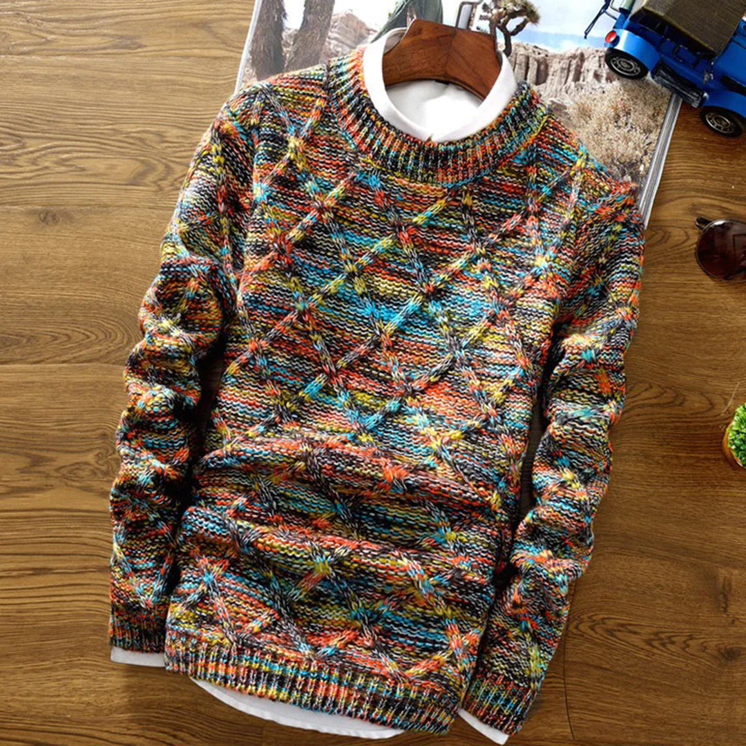 Knit Crew Neck Sweater for Men - Long Sleeve - Image 1