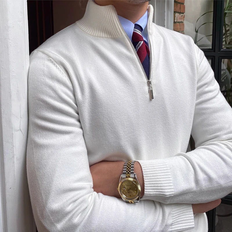 Quarter Zip Sweater for Men - Long Sleeve - Image 4