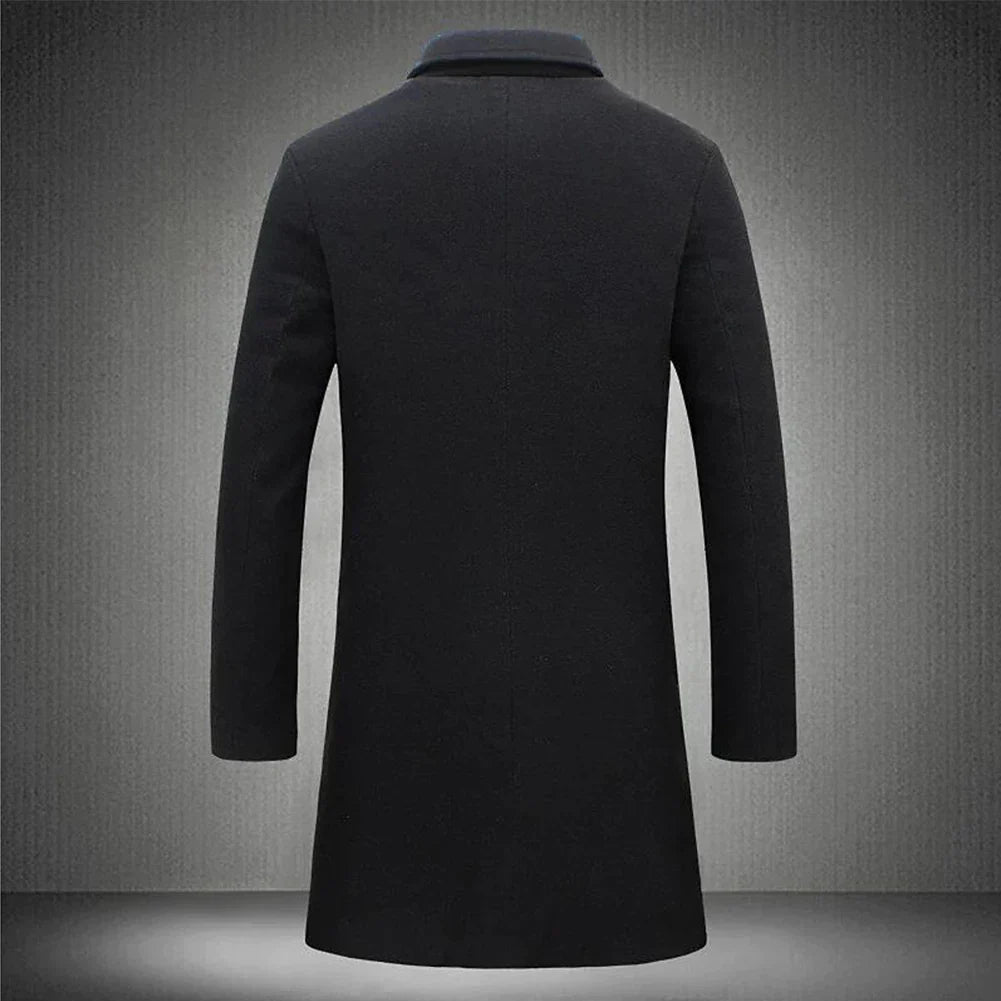 Long Overcoat Coat for Men - Notched Lapel - Image 4