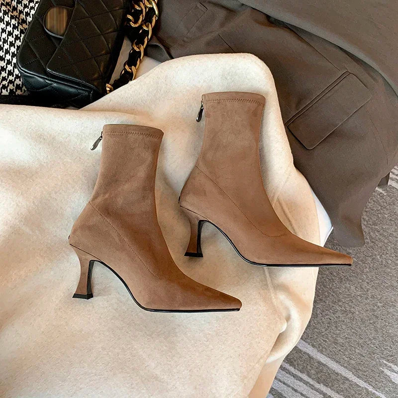 Ankle Heel Boots for Women - Pointed Toe - Image 6