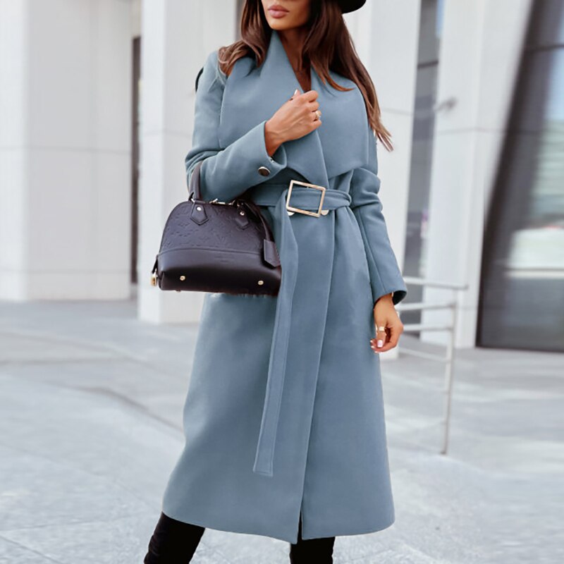 Wrap Coat for Women - Tie Waist - Image 6