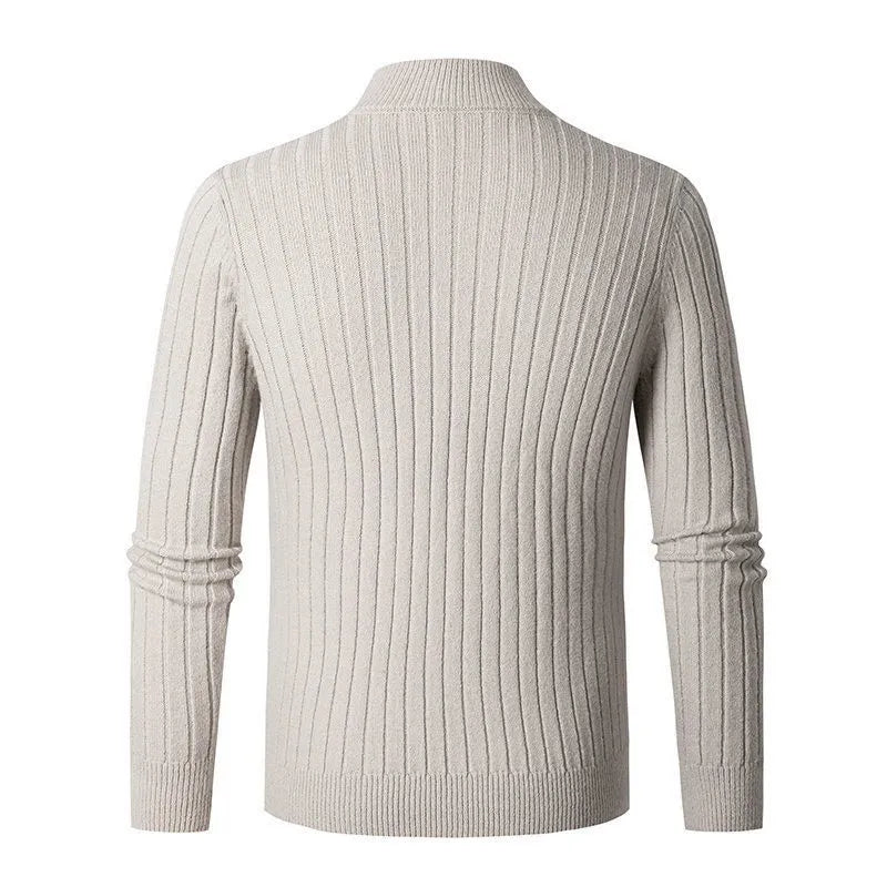 Ribbed Quarter-Zip Sweater for Men - Long Sleeve - Image 3