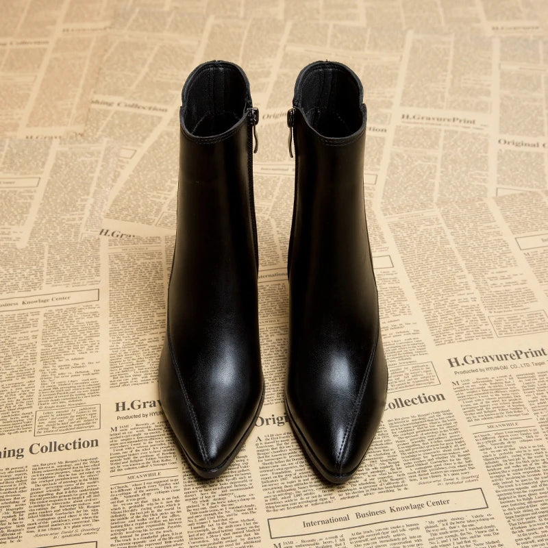 Heeled Ankle Boots for Women - Pointed Toe - Image 2
