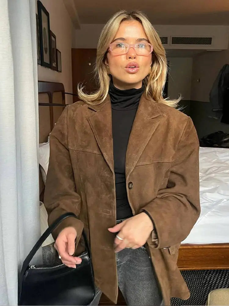 Oversized Blazer Jacket for Women - Long Sleeve - Image 1