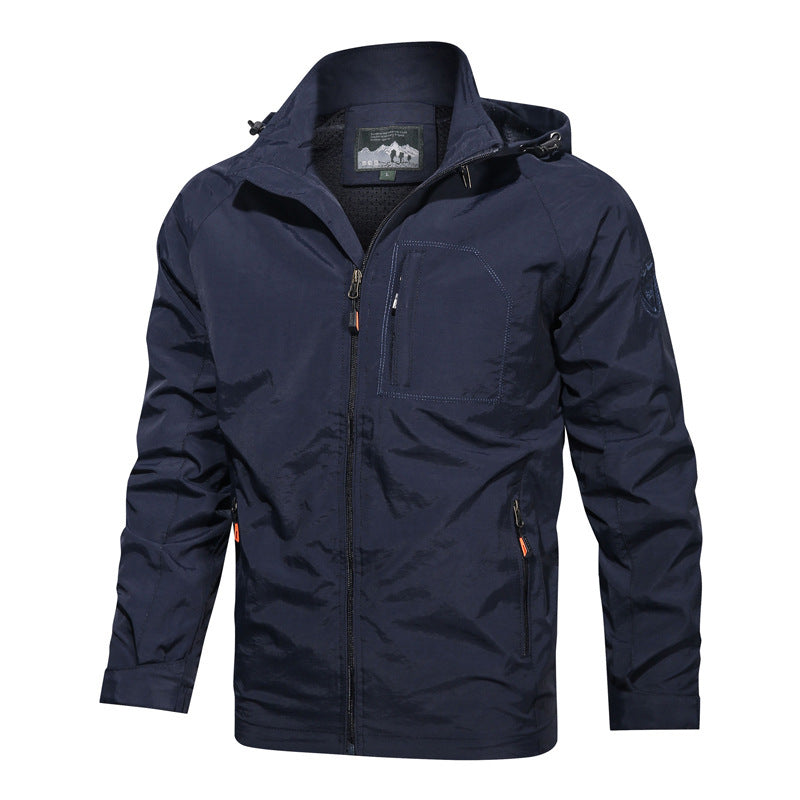 Lightweight Hooded Jacket for Men - Full Zip - Image 2