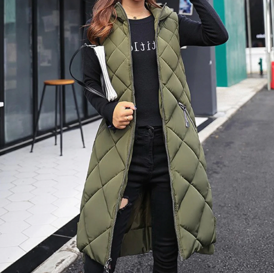 Puffer Vest Coat for Women - Hooded - Image 1
