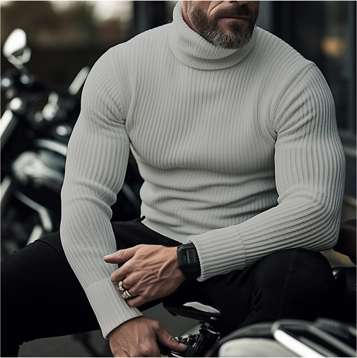 Turtleneck Sweater for Men - Long Sleeve - Image 4