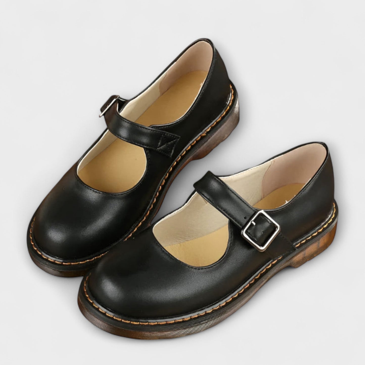 Mary Jane Platform Shoes for Women - Buckle Strap - Image 2