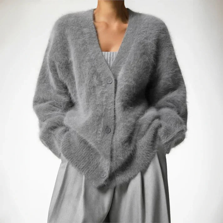 V-Neck Cardigan Sweater for Women - Button-Down - Image 2