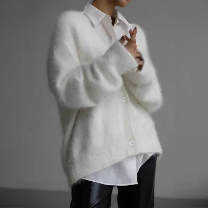 V-Neck Cardigan Sweater for Women - Button-Down - Image 3