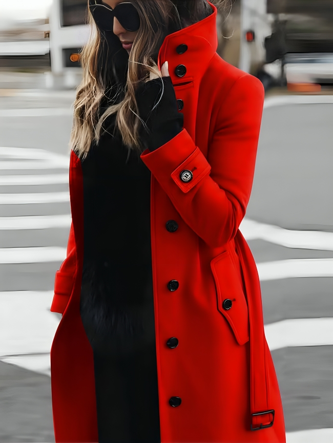 Long Coat for Women - Button Front - Image 3