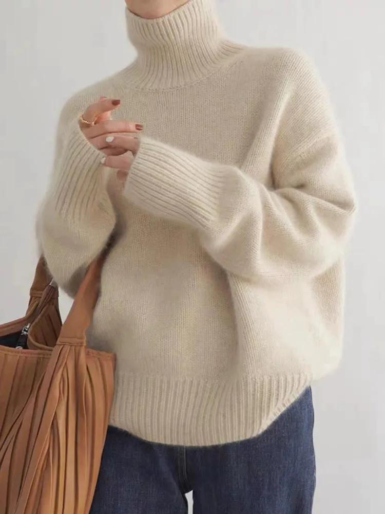 Turtleneck Oversized Sweater for Women - Long Sleeve - Image 6