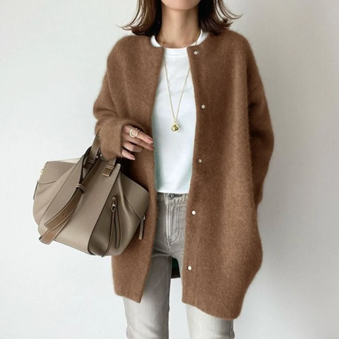 Oversized Cardigan Sweater for Women - Long Sleeve - Image 3