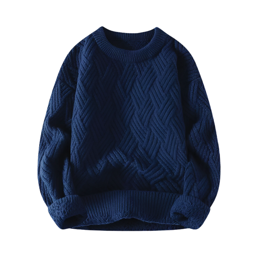 Crew Neck Sweater for Men - Textured - Image 1