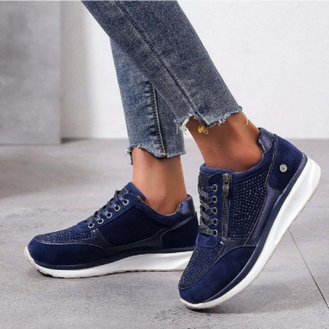 Wedge Sneakers for Women - Zip Detail - Image 10