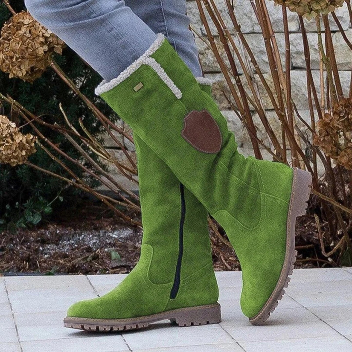 Knee High Boots for Women - Side Zipper Closure - Image 3