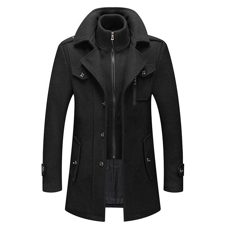 Pea Coat Overcoat for Men - Notch Lapel - Image 3