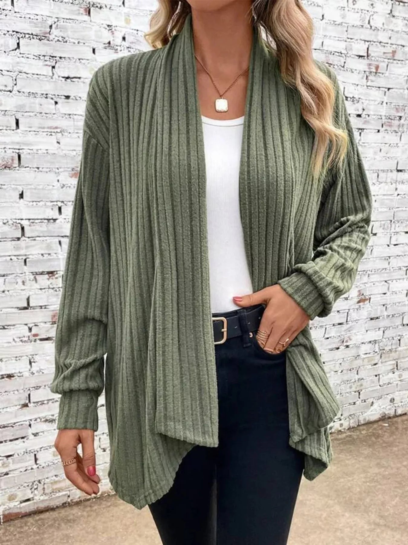 Open Front Cardigan for Women - Relaxed - Image 1