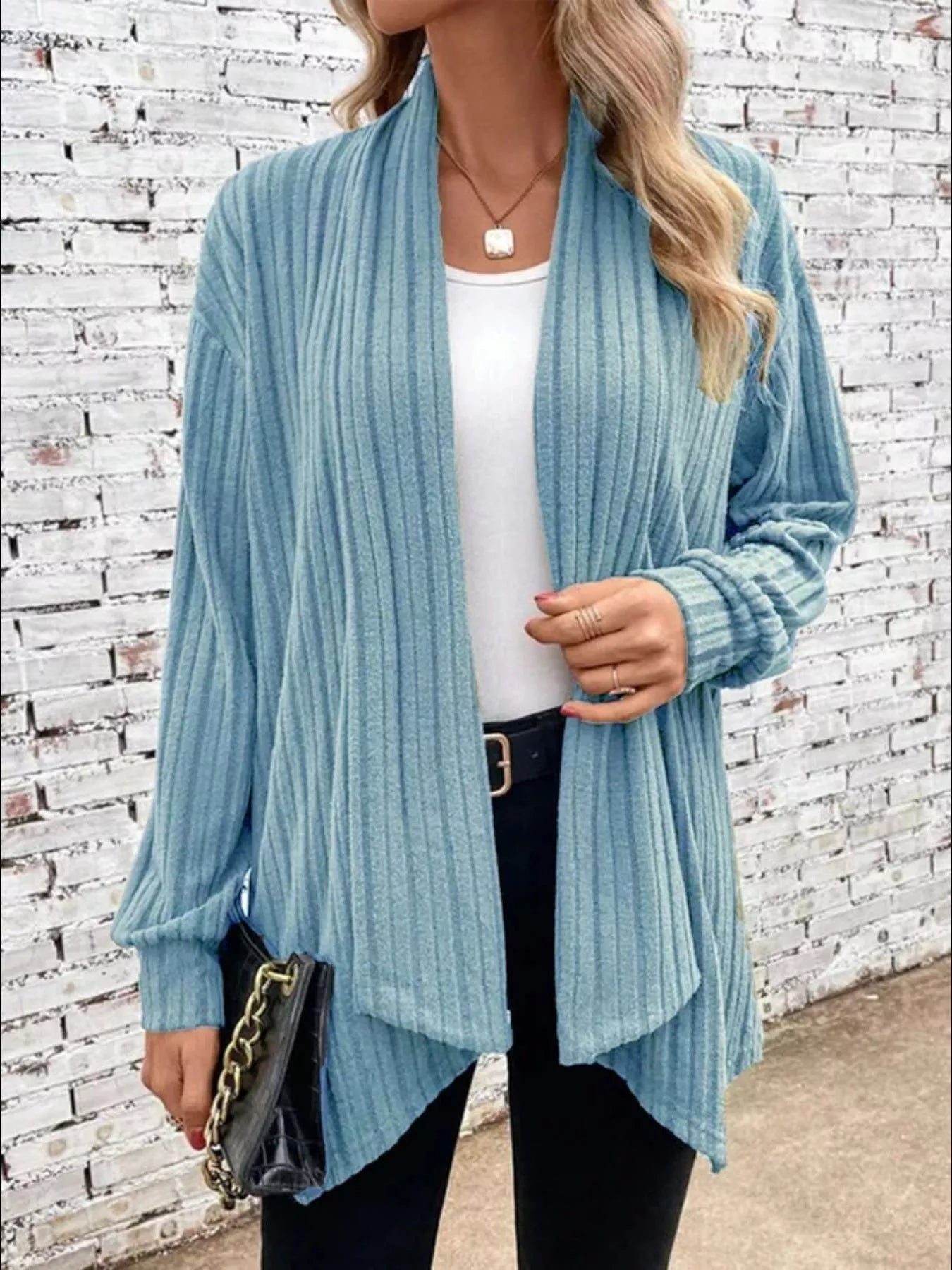 Open Front Cardigan for Women - Relaxed - Image 13