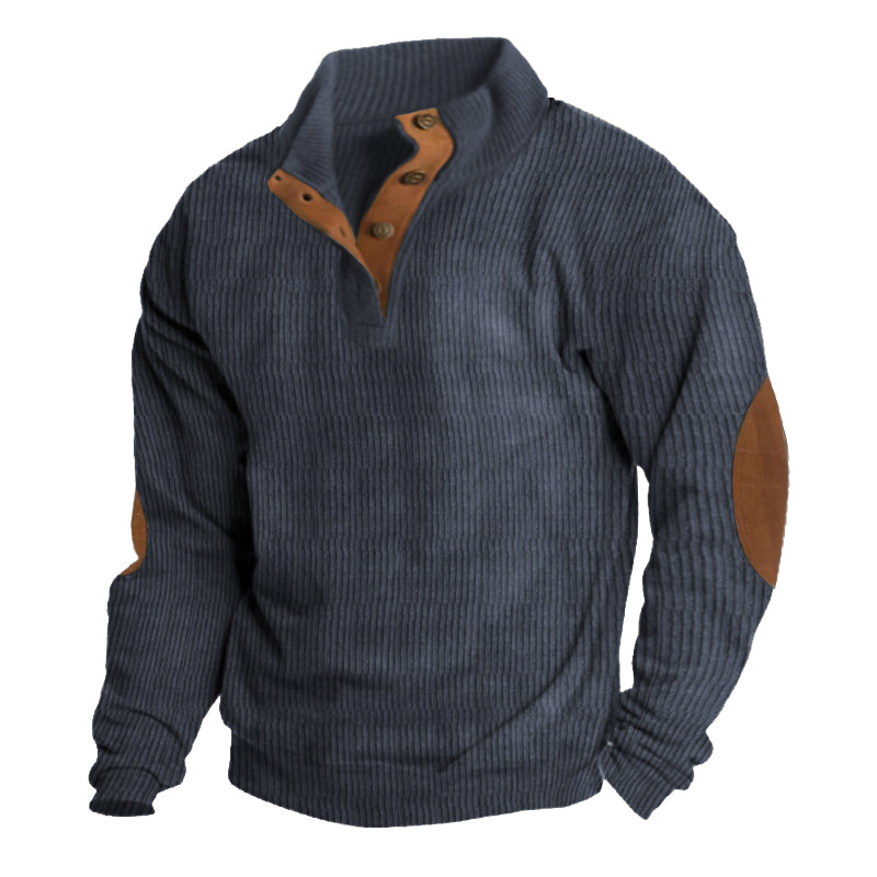 Pullover Sweater for Men - Elbow Patch - Image 4