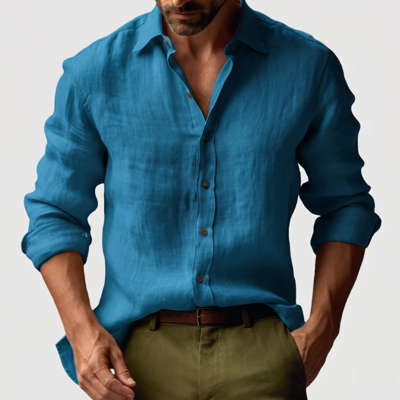 Button-Down Long Sleeve Shirt for Men - Regular Fit - Image 1
