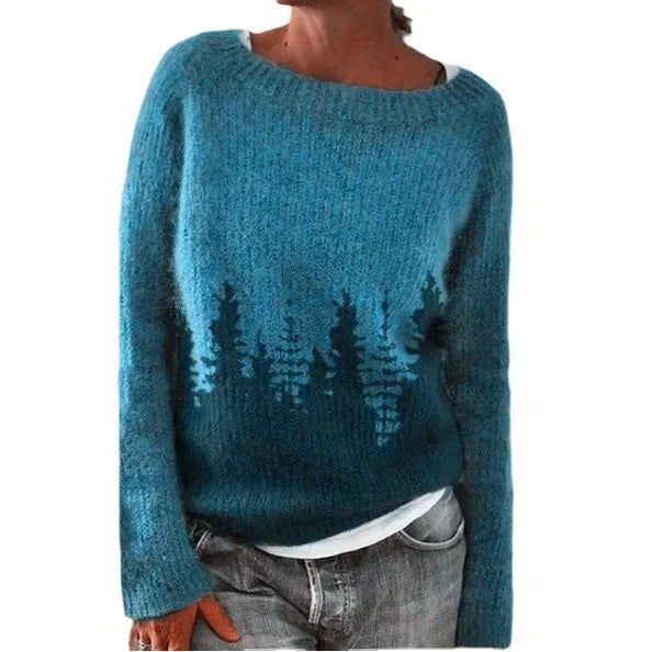 Crew Neck Fair Isle Sweater for Women - Image 4