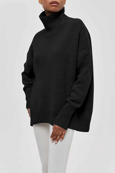 Oversized Turtleneck Sweater for Women - Long Sleeve - Image 8